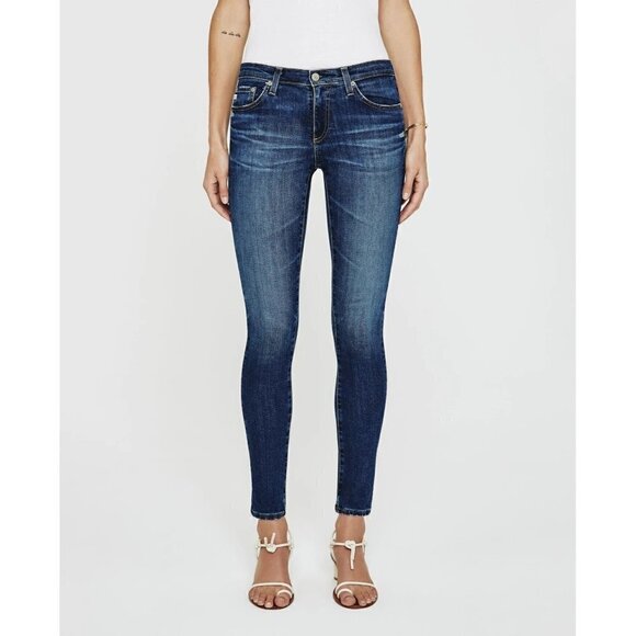 AG Adriano Goldschmied The Prima Crop Dark Wash Skinny Jeans 24 - Picture 1 of 5